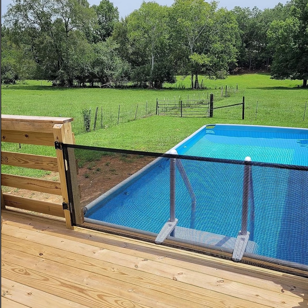 NEW! Reinforced 100” Extra Wide Retractable Dog Baby Gates Large Opening Black